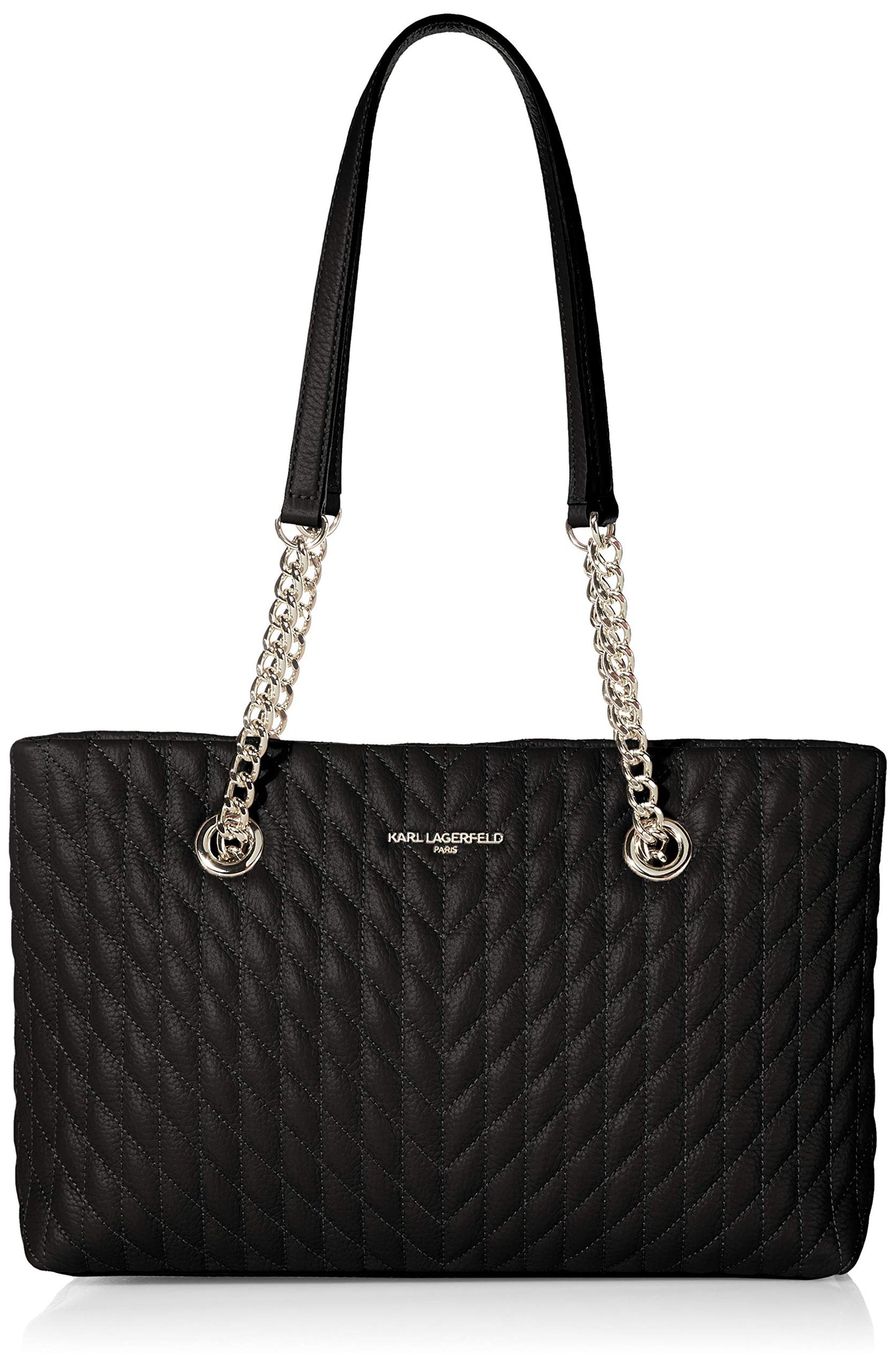 Karl Lagerfeld Paris Karolina Tote Bag, Blck/Silver, One Size