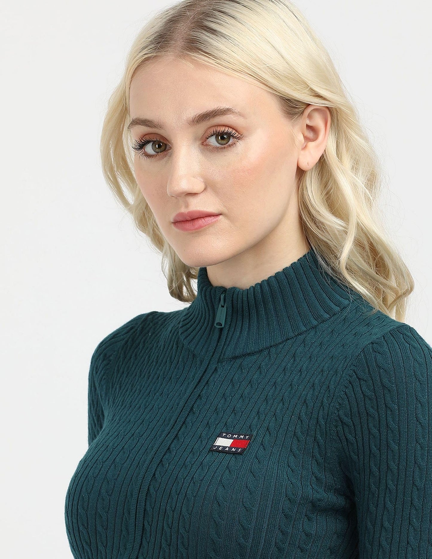 Tommy Hilfiger Womens Green Color Sweater S