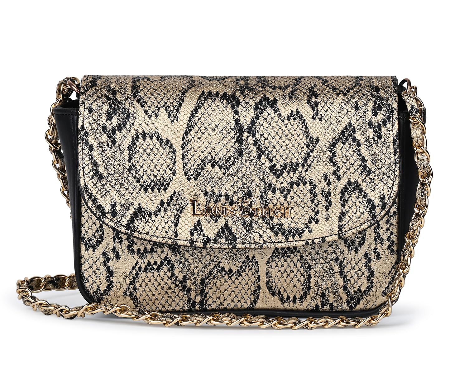 LOUIS STITCH Crossbody Sling Bag for Women | Textured Golden Mini Satchel Bag Purse for Women