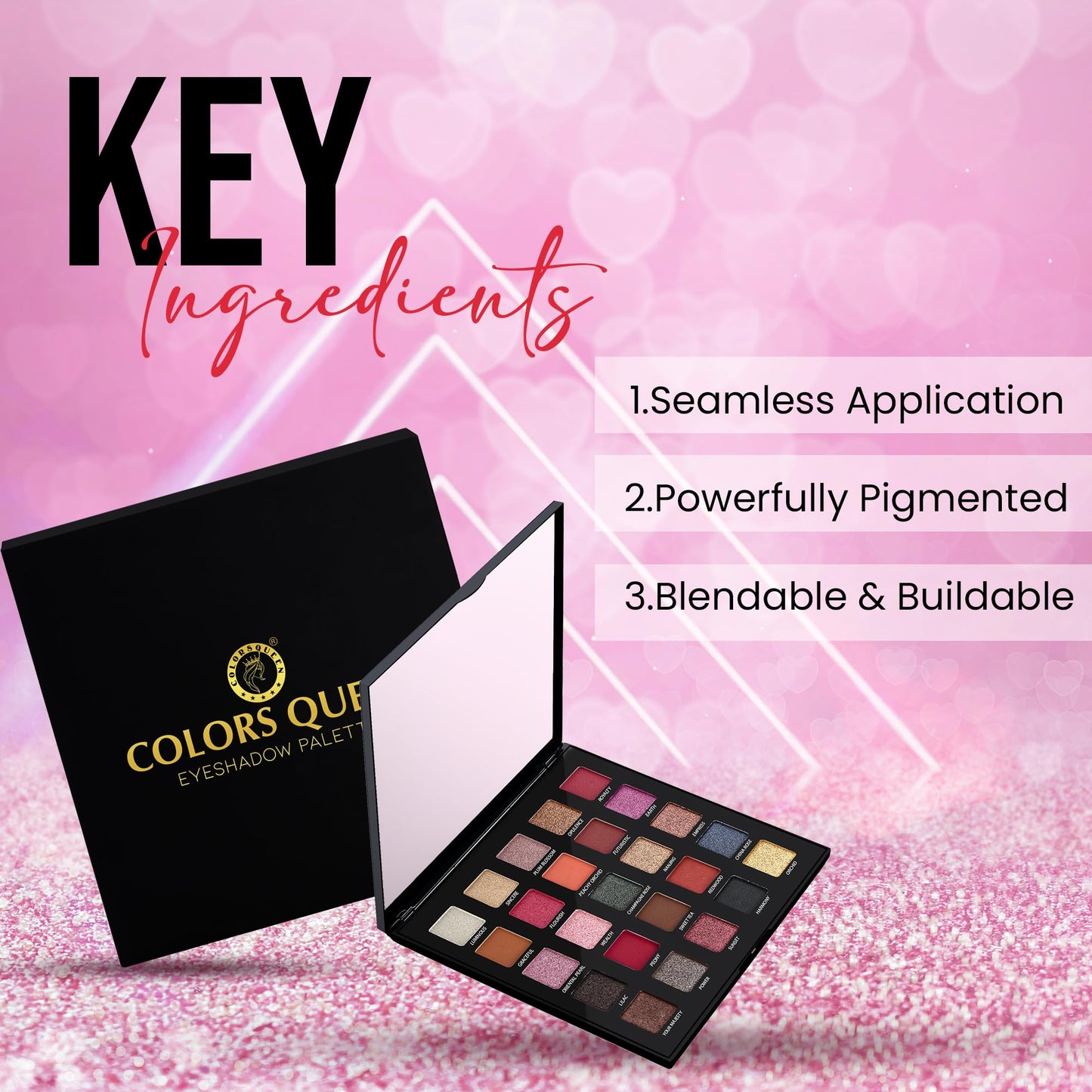 Colors Queen Divine Eyeshadow Palette – 37.5g | 25 Ultra Pigmented Colors Eyeshadow Palette | Easy to Blend, Lightweight & Long Wearing Eyeshadow Palette with Matte & Shimmery Shades (Multicolor - 02)