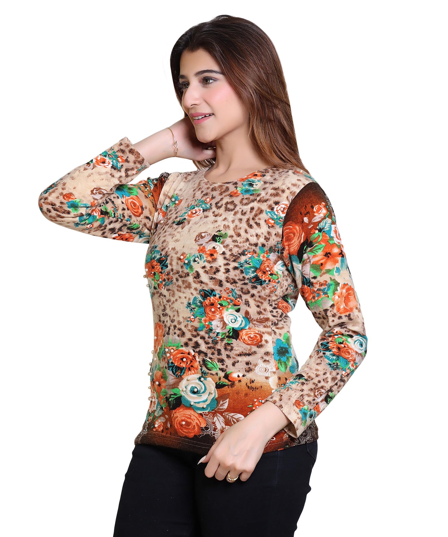 Grand Line Women's Woolen Winter Wear Warm Pull on Full Sleeve Round Neck Top for Women | Size: Suitable for L and XL |Brown | GL0039Brown_1