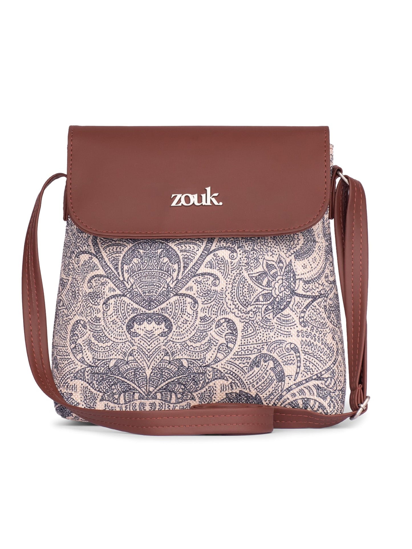 ZOUK Colaba Shirin Women's Hand Crafted Multicolor Flap Sling Bag