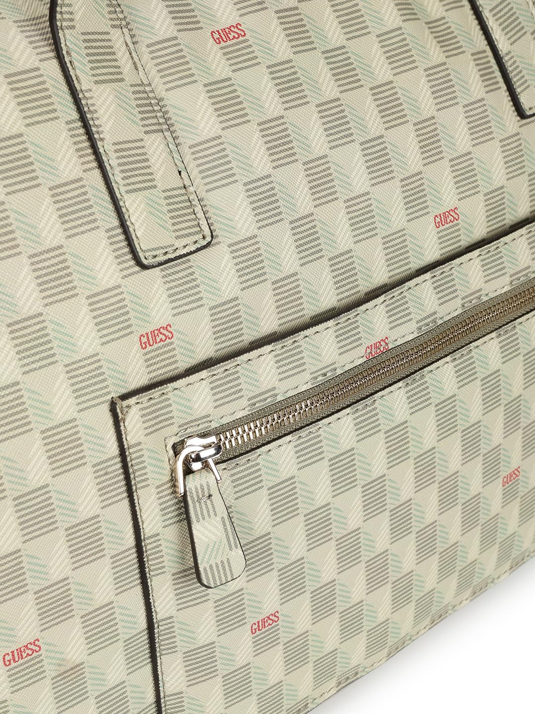 GUESS Sage Logo Checkered Carryon Large Tote Bag With Detachable Coin Pouch