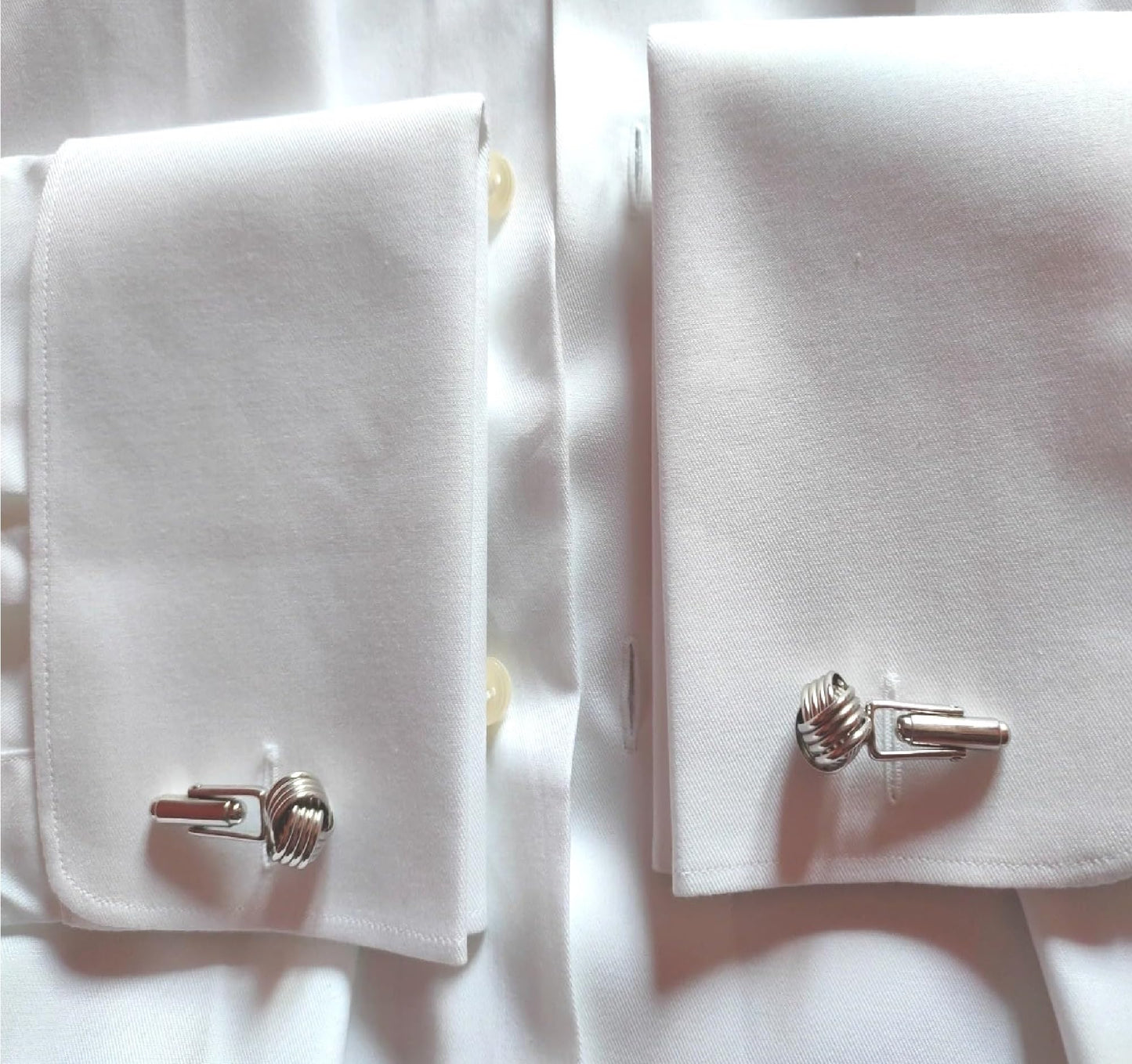 LeCalla Precious-Moments 925 Sterling Silver BIS Hallmarked Italian Design Love Knot Cufflinks - Gift for Men's
