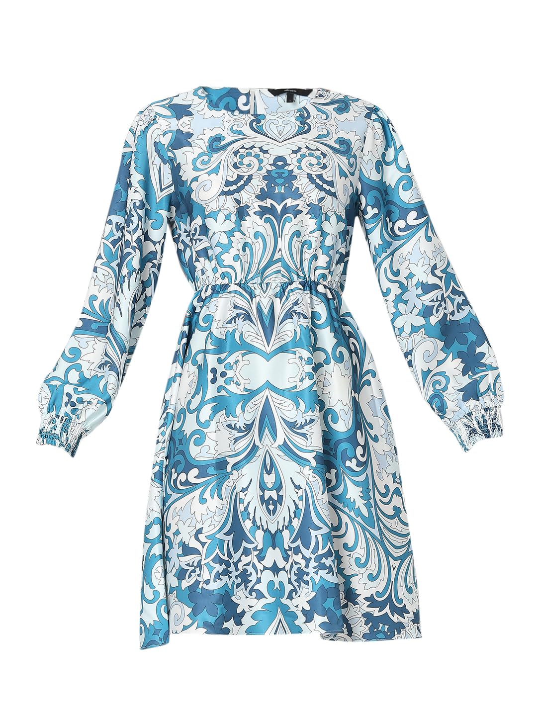 Vero Moda Women's Polyester A-Line Above The Knee Dress (10318696-Storm Blue_Storm