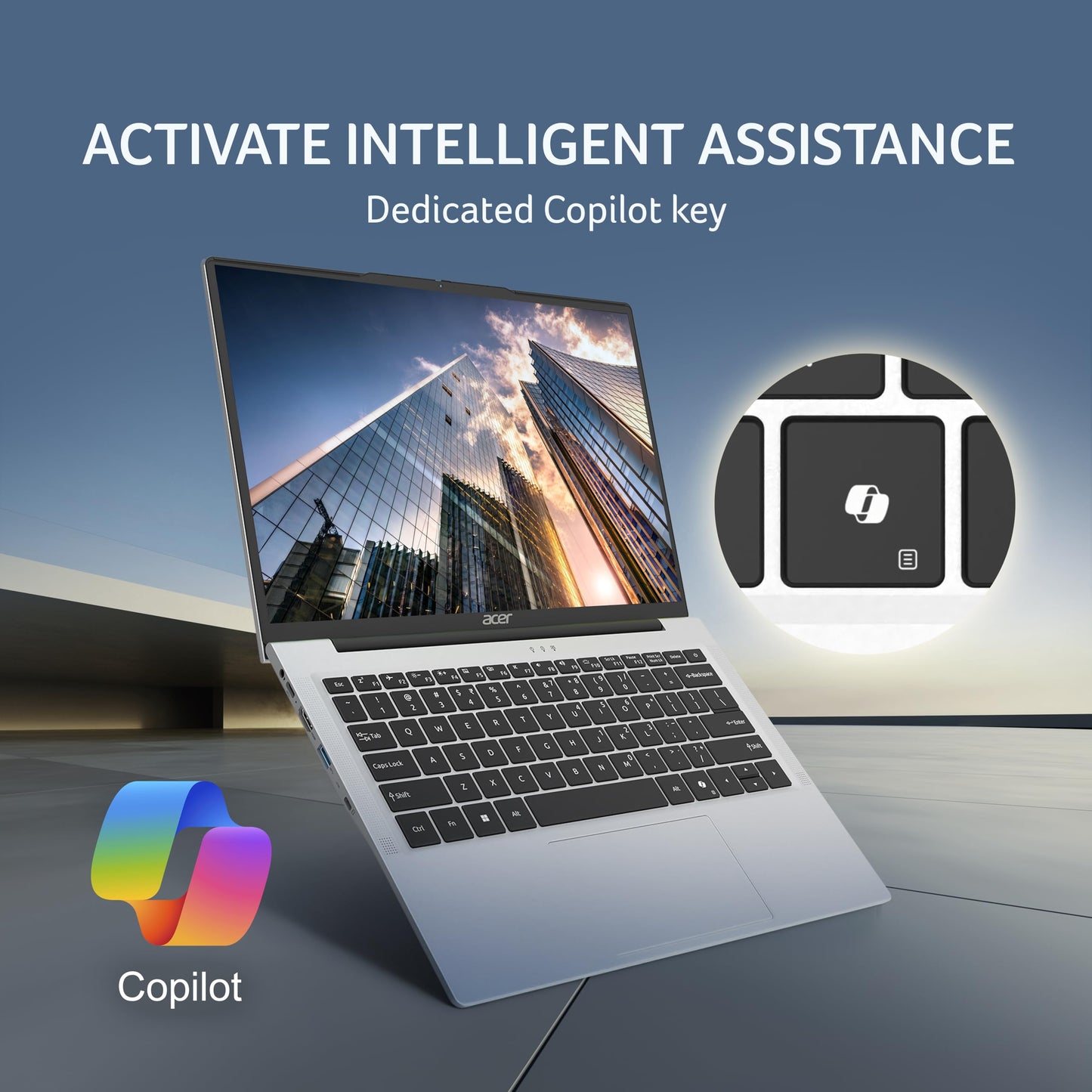 acer Aspire 14, 13th Gen, Intel Core i7-13620H Processors, 16 GB RAM, 512 GB SSD, Full HD IPS, 14"/35.56 cm, Windows 11 Home, MSO, Pure Silver, 1.44 kg, AS14H-53, Backlit KB, Thin and Light Laptop