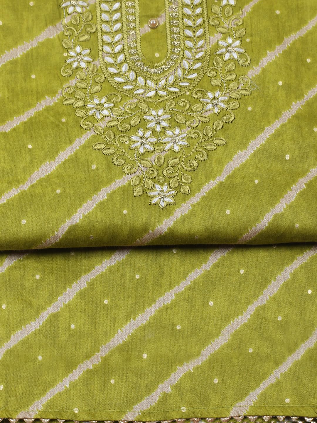 Meena Bazaar Printed Cotton Unstitched Kurta with Bottom & Dupatta