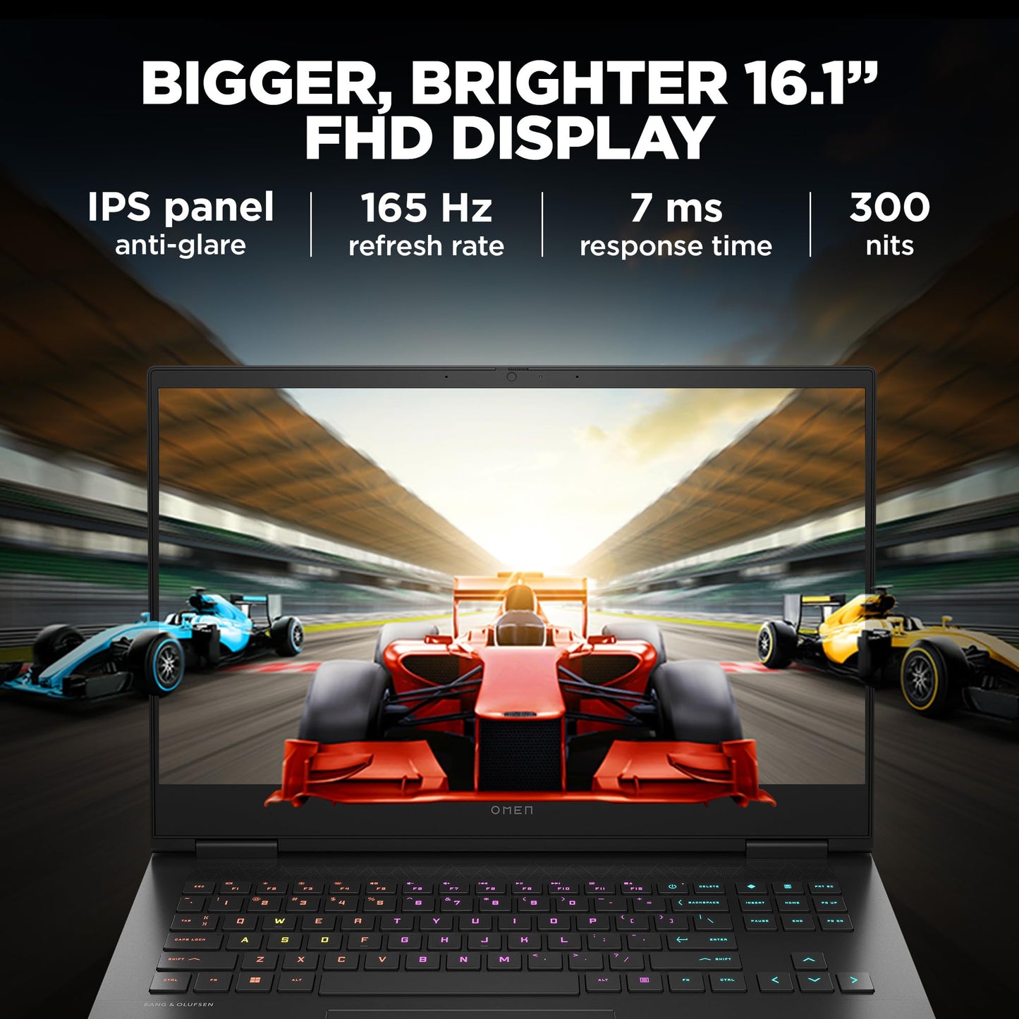 HP Smartchoice Omen, AMD Ryzen 9 7940HS, 8GB RTX 4070 (16GB DDR5,1TB SSD) 165Hz, IPS, 300 nits, FHD, 16.1''/40.9cm, Black, 2.38Kg, Xf0100Ax, RGB KB, B&O, Tempest Cooling, AI-Powered Gaming Laptop