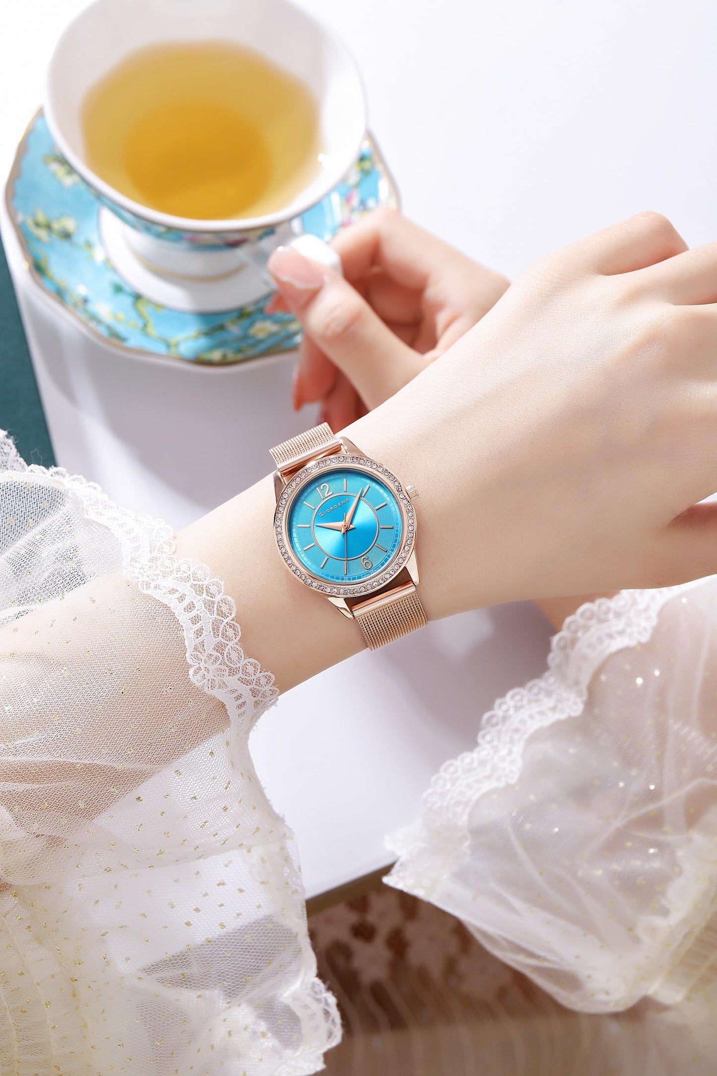 Giordano Analog Stylish Watch for Women Water Resistant Fashion Watch Round Shape with 3 Hand Mechanism Wrist Watch for Girls & Ladies to Compliment Your Look/Ideal Gift for Female - GZ-60054