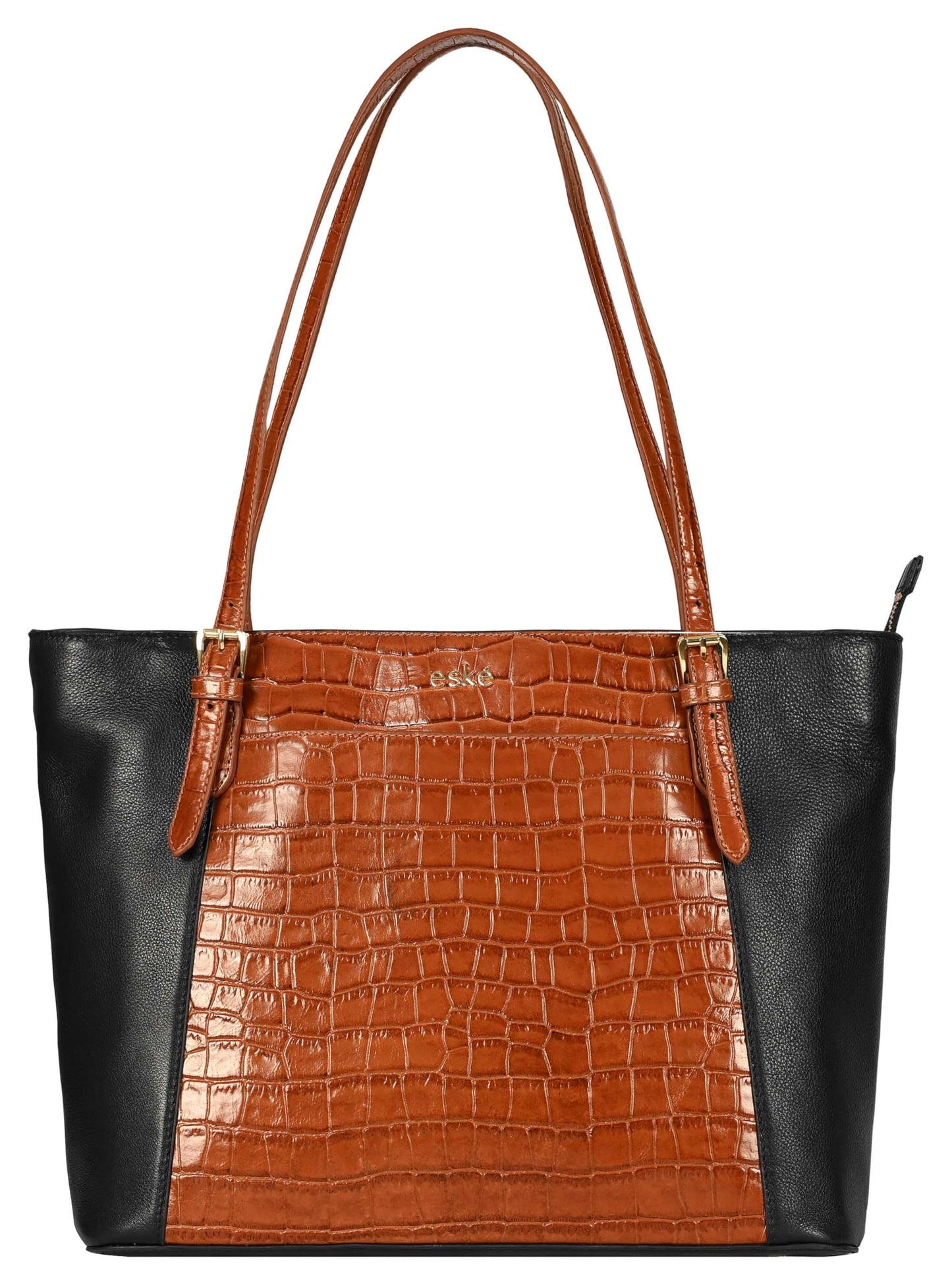 eske Rachel Genuine Leather Tote Bag, 13 inch Laptop Compatible, Cushioned Interior, Multiple Pockets, Adjustable Shoulder Strap