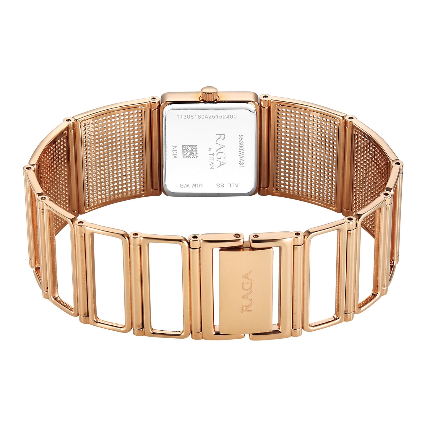 Titan Raga Ethereal Quartz White Rectangular Dial Women's Watch | Stainless Steel Strap Material | Watches for Man Analog - 95300WM01