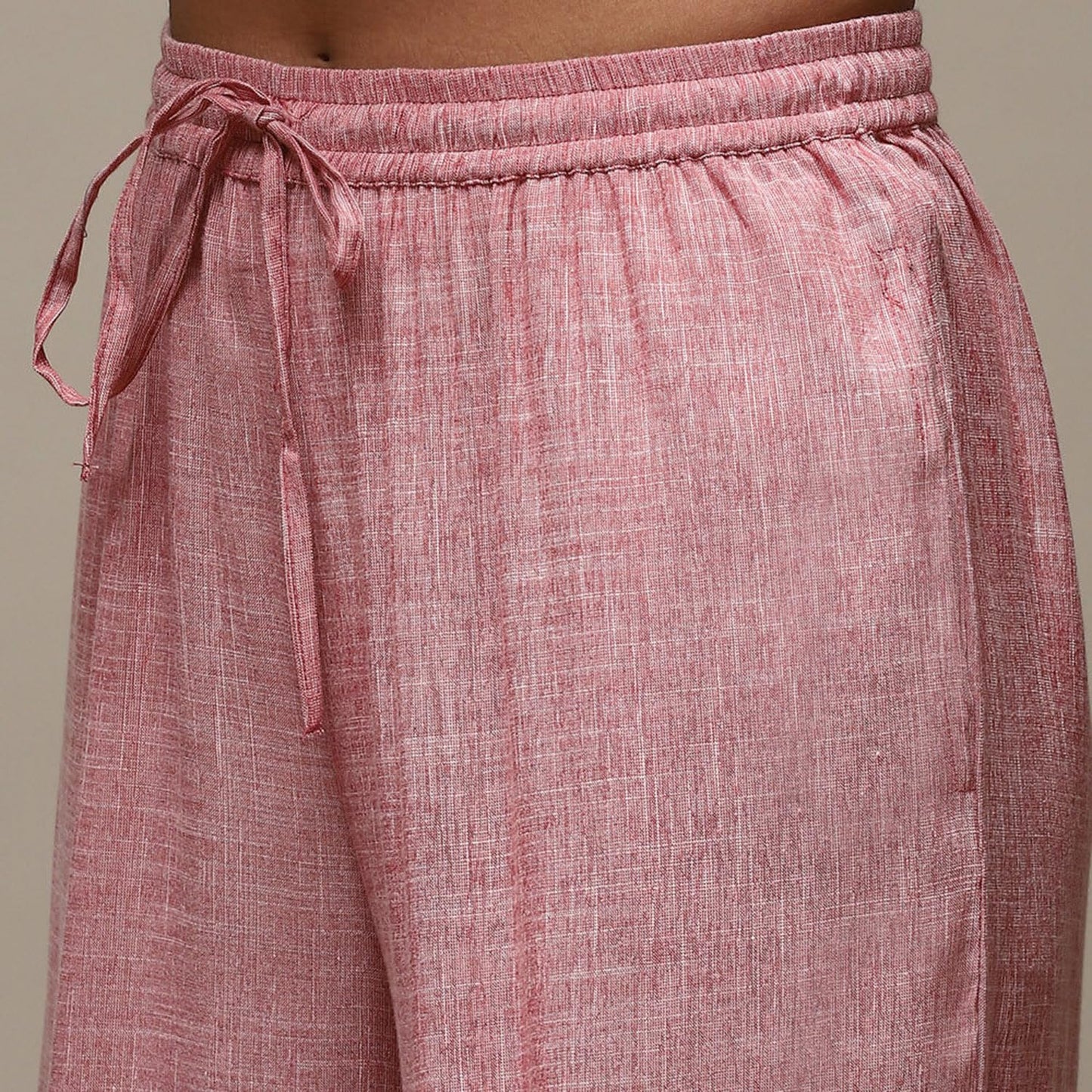 BIBA Women Cotton Yarndyed Straight Salwar Kurta Dupatta(SKD7508E_RED_36), Large