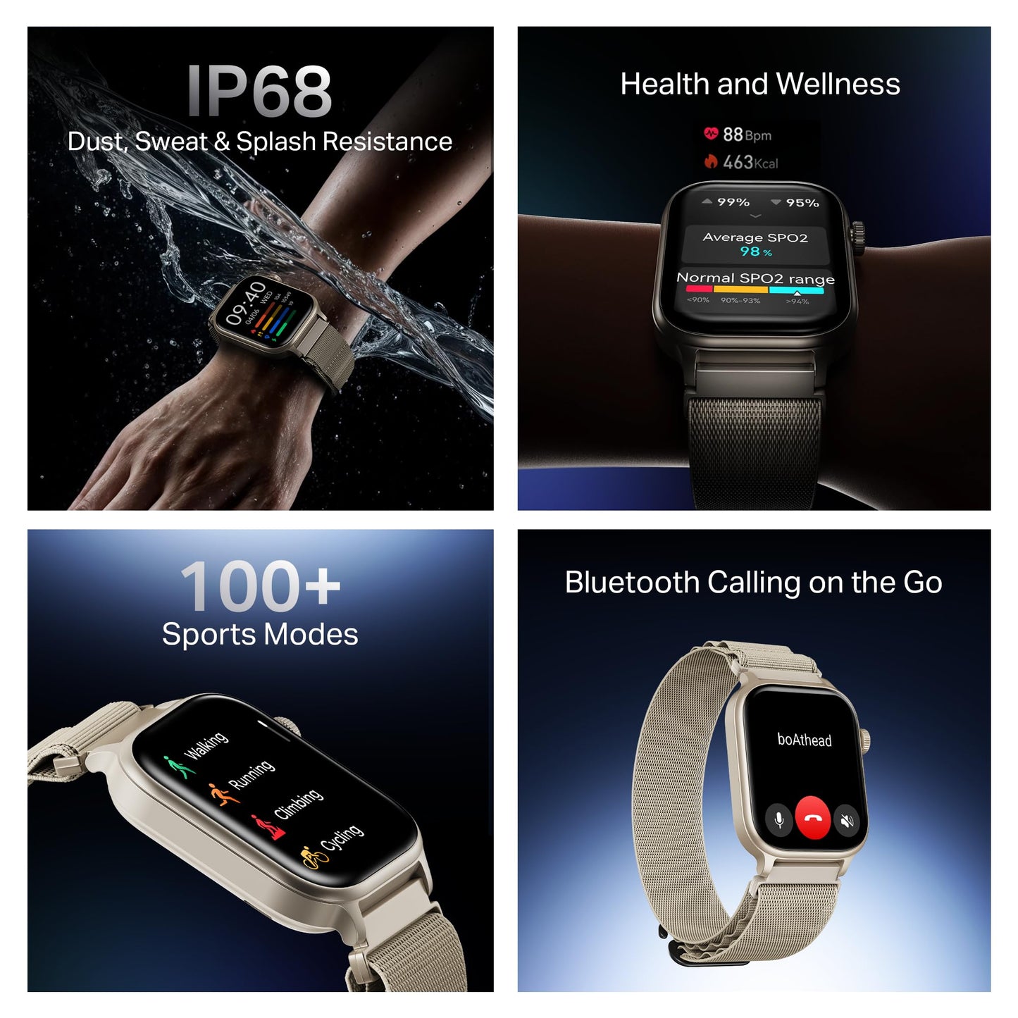 Boat Storm Infinity Plus Smartwatch with 20 Days Battery, ASAP™ Charge, 4.97 cm HD Display, Functional Crown, Multiple Sports Modes, BT Calling, SOS, IP68, Heart Rate & SpO2 Monitor (Sports White)