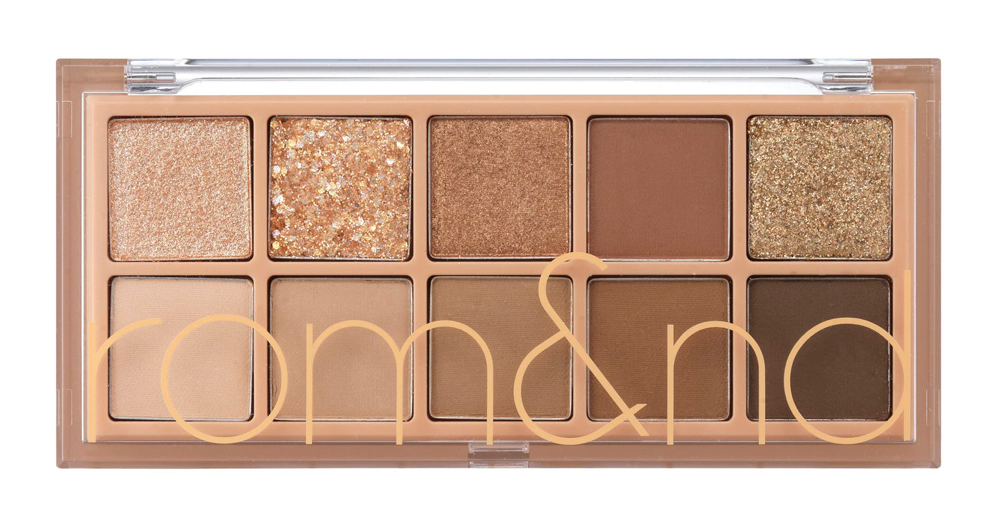 Rom&nd Better Than Palette 7.5g, 02 Mahogany Garden, Eye Makeup Palette, Shimmer Eye Shadow, Autumnal Warm Tones, from Light Beige to Deep Umber, Matte & Glittery, High Pigmented, Natural Look