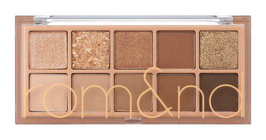 Rom&nd Better Than Palette 7.5g, 02 Mahogany Garden, Eye Makeup Palette, Shimmer Eye Shadow, Autumnal Warm Tones, from Light Beige to Deep Umber, Matte & Glittery, High Pigmented, Natural Look