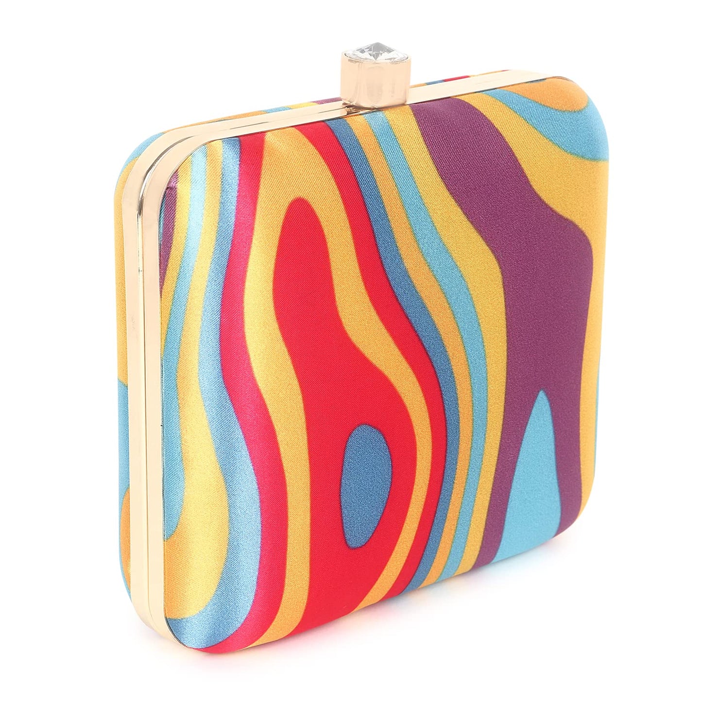 SWISNI Casual Printed Box Clutch II Women's Traditional Designer Clutch For Women & Girls II PRINTED CLUTCHES (Multi3)