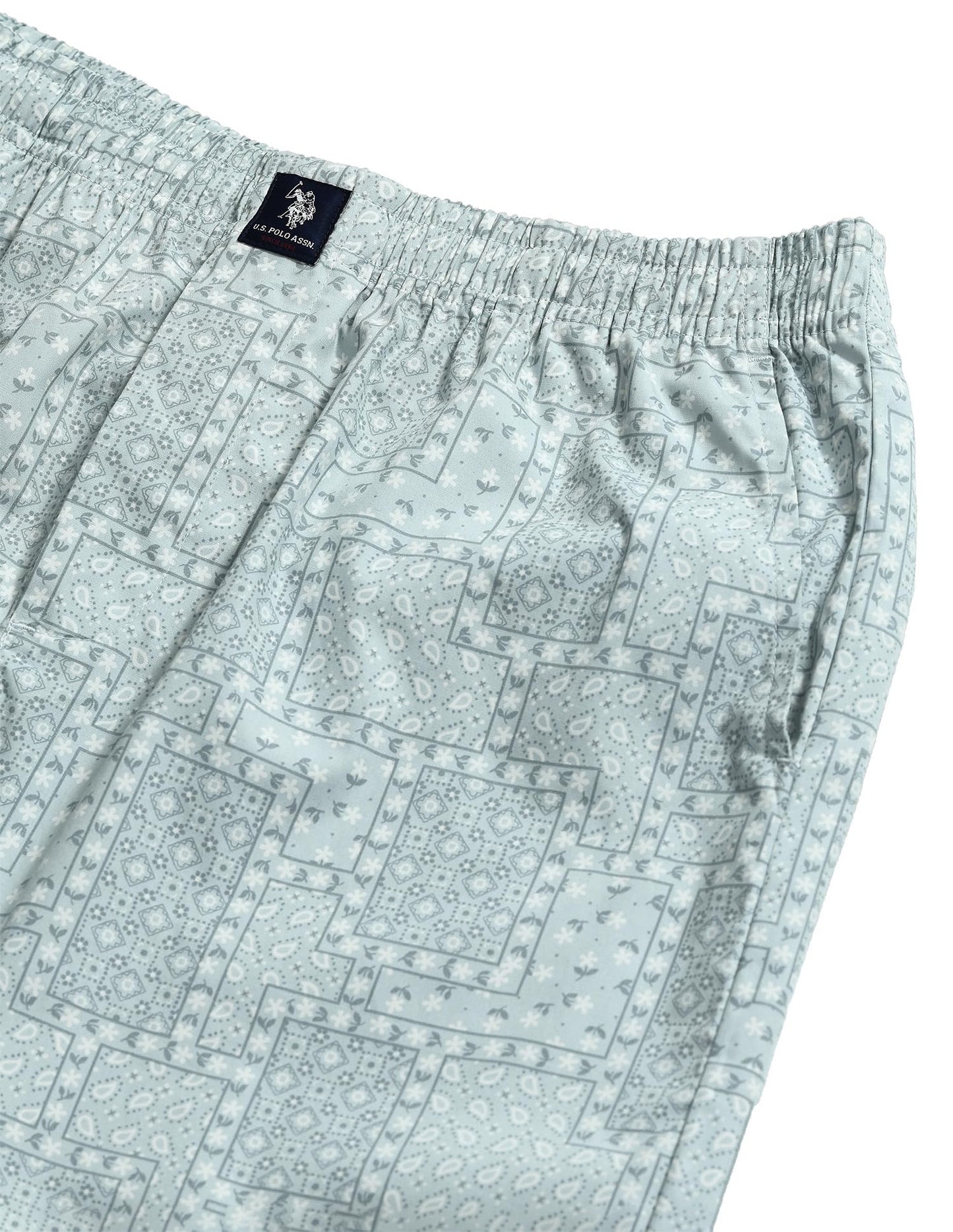 U.S. POLO ASSN.. Mens OELP7 Mid Rise Printed Lounge Track Pants(OELP7-PR_Sterling Blue_S)