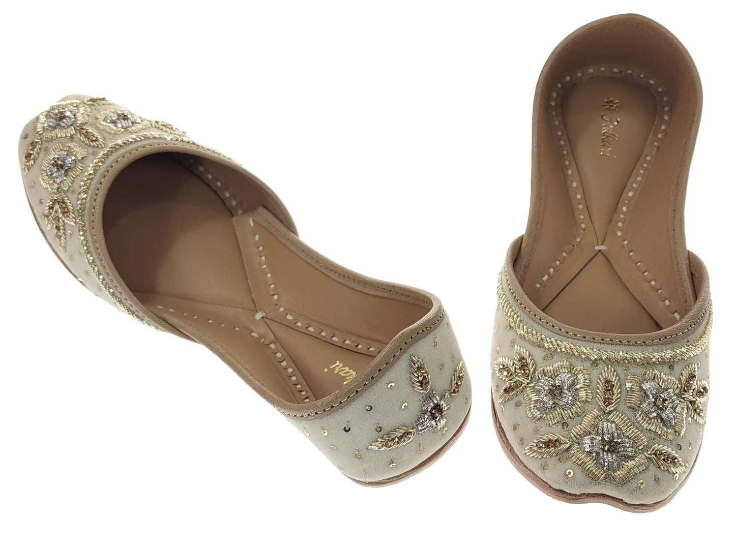 Fulkari Formal Shoes for Women – Elegant & Comfortable Office Wear, Stylish Leather Finish, Cushioned Insole, Ideal for Work, Business Meetings & Formal Events (Beige Gold,Size-7)