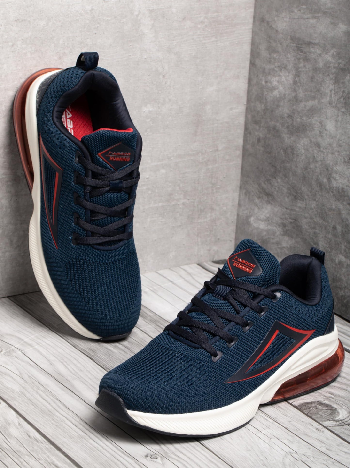 ABROS Men's ASSG1097O Galaxy-O Sports Shoes -Navy/Red -8 UK