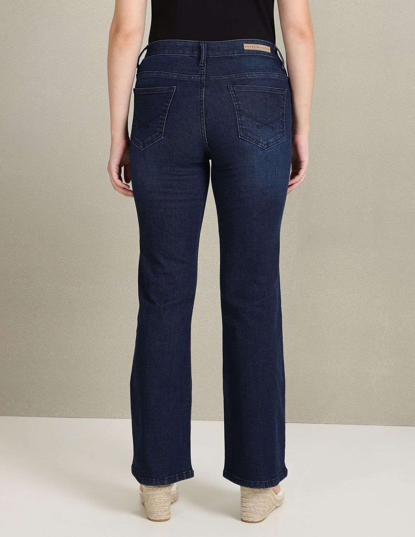 U.S. POLO ASSN. Women's Dark Wash Bootcut Jeans (UWSS23JN020_Blue_36)