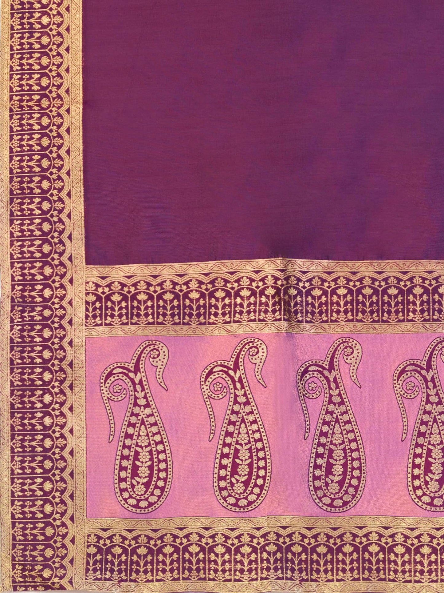 PURVAJA Women's Kanjiwaram Semi-Stitched Lehenga choli (Nadira-Purple_Free Size)