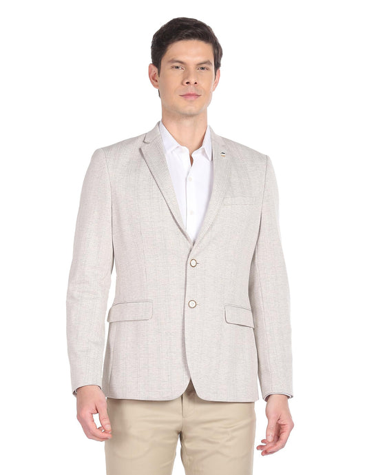 Arrow Men's Single Breasted Slim Blazer (ARAGBZ5003_Beige