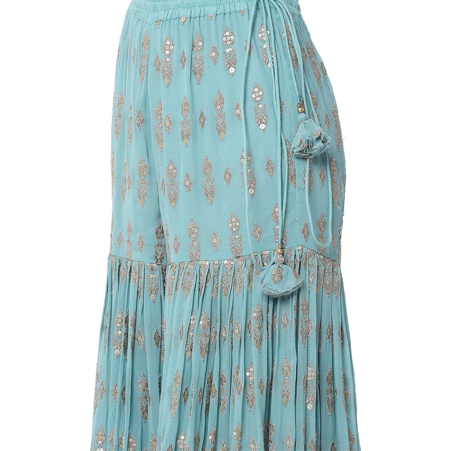 BIBA Women's Polyester Kurta Set (SKDMEWAR10858SS25POWBLU_Powder Blue