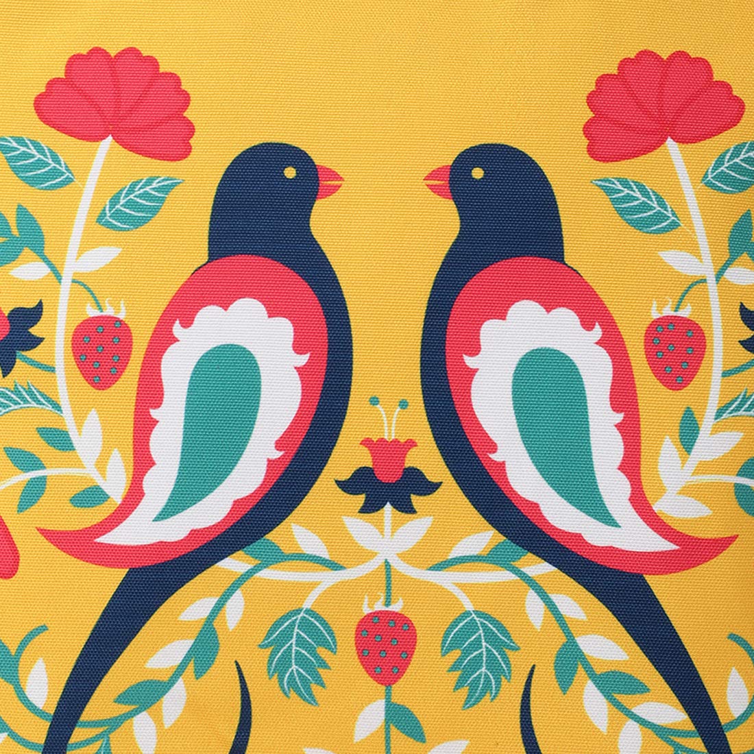 Chumbak Feathered Mates Tote Bag – Canvas Shoulder Bag for Women, Colorful Bird Print, Zipper Closure, Ideal for College, Travel, Office