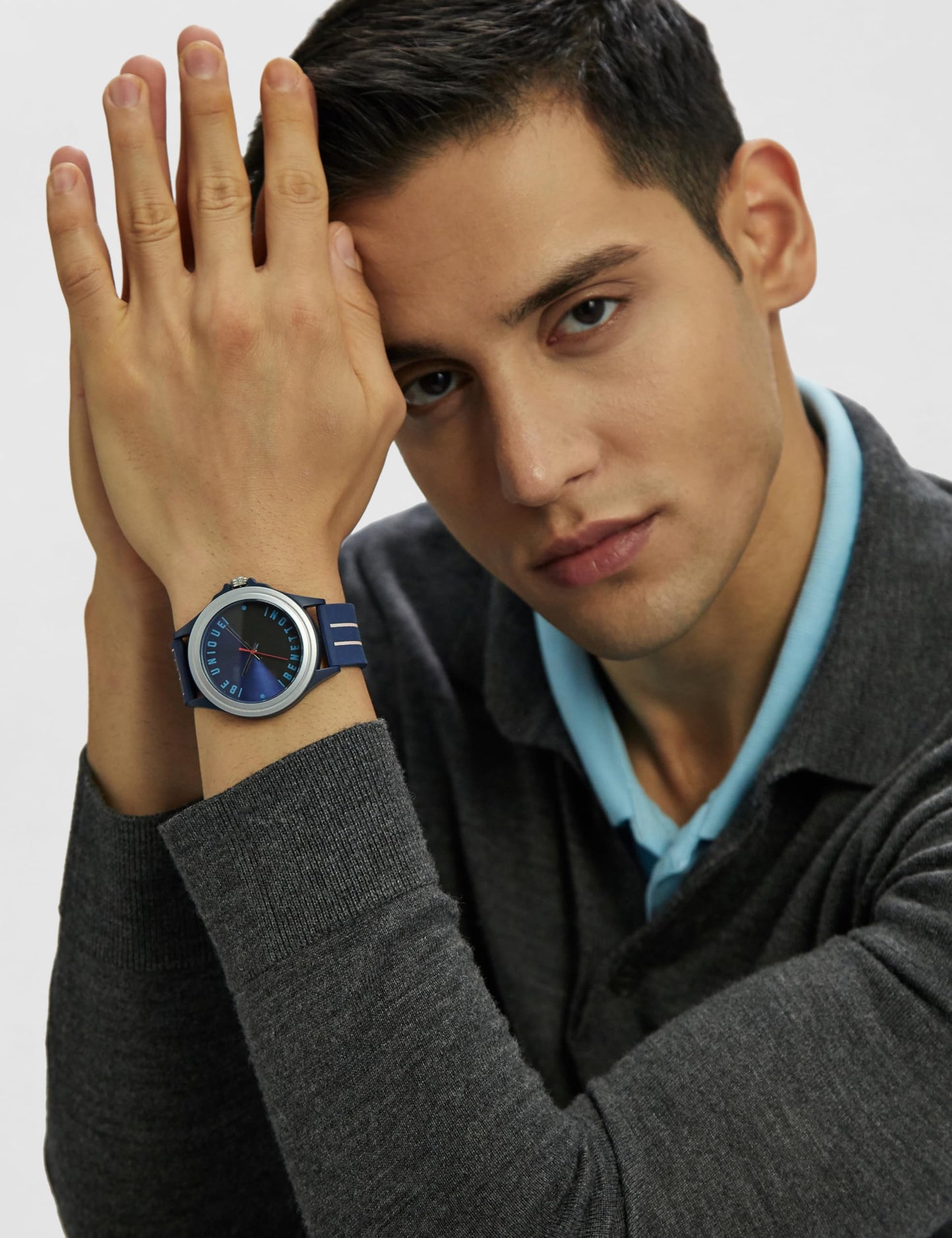 United Colors of Benetton Men Blue & Black Round Dial Analog Watch - UWUCG0312