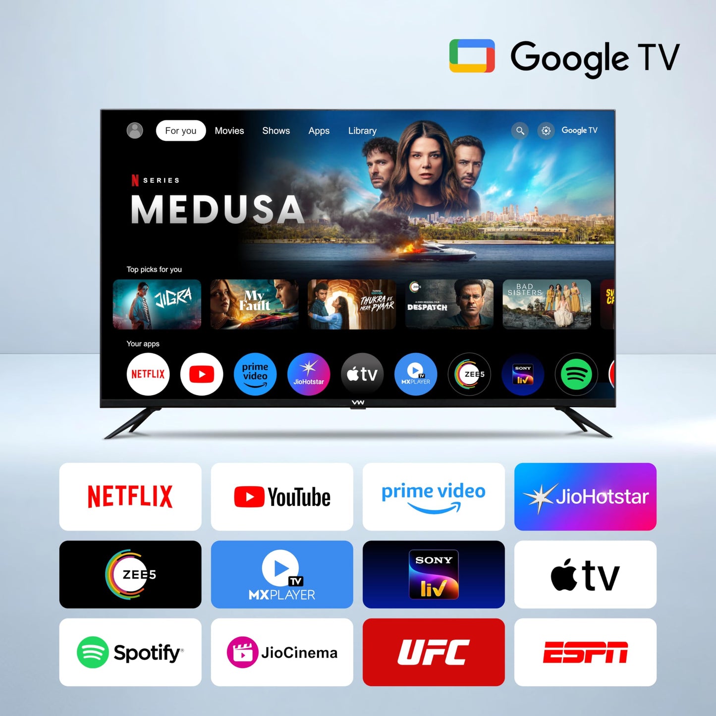 VW 80 cm (32 inches) Pro Series HD Ready Smart QLED Google TV VW32GQ1 (Black)
