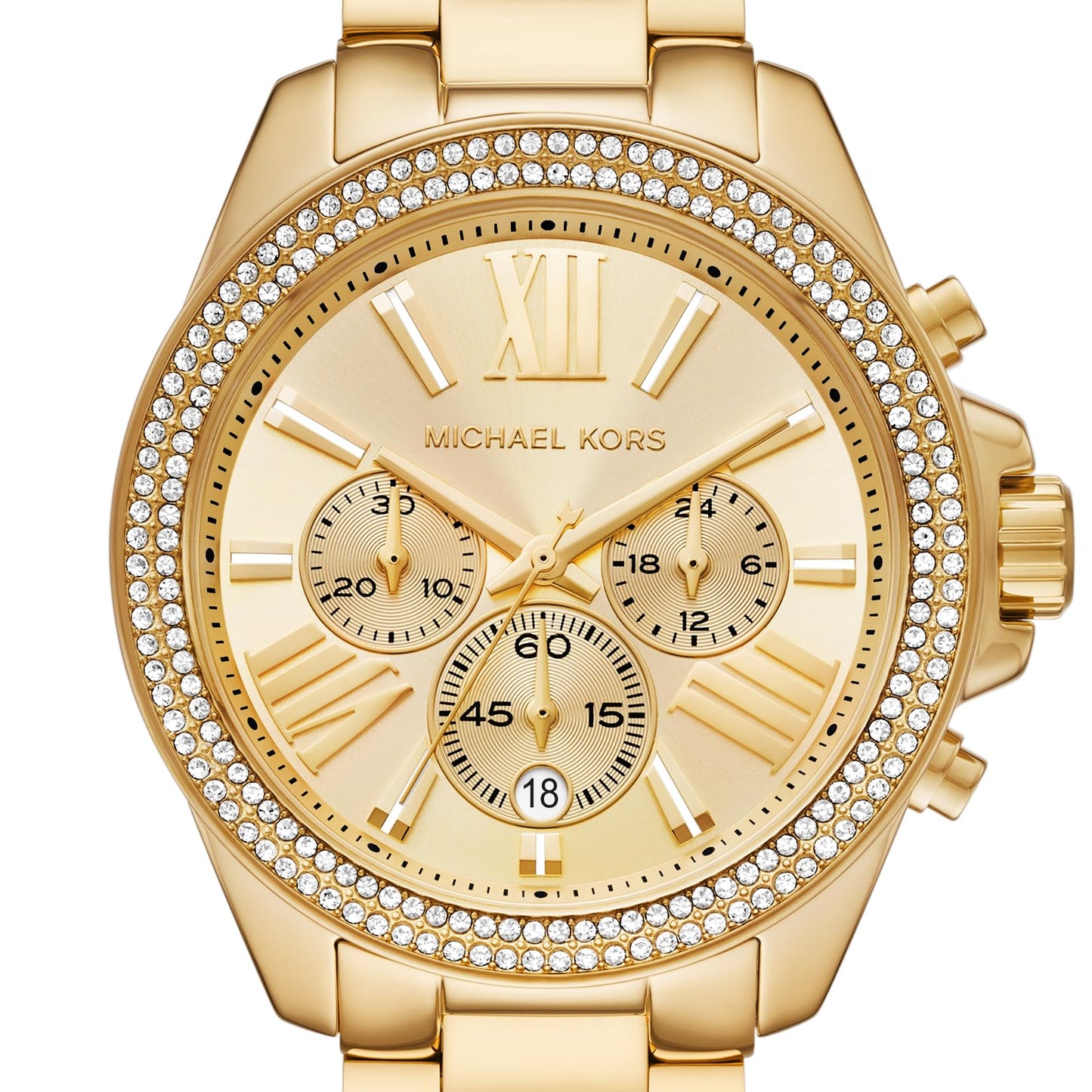Michael Kors Stainless Steel Analog Gold Dial Women Watch-Mk7428, Gold Band