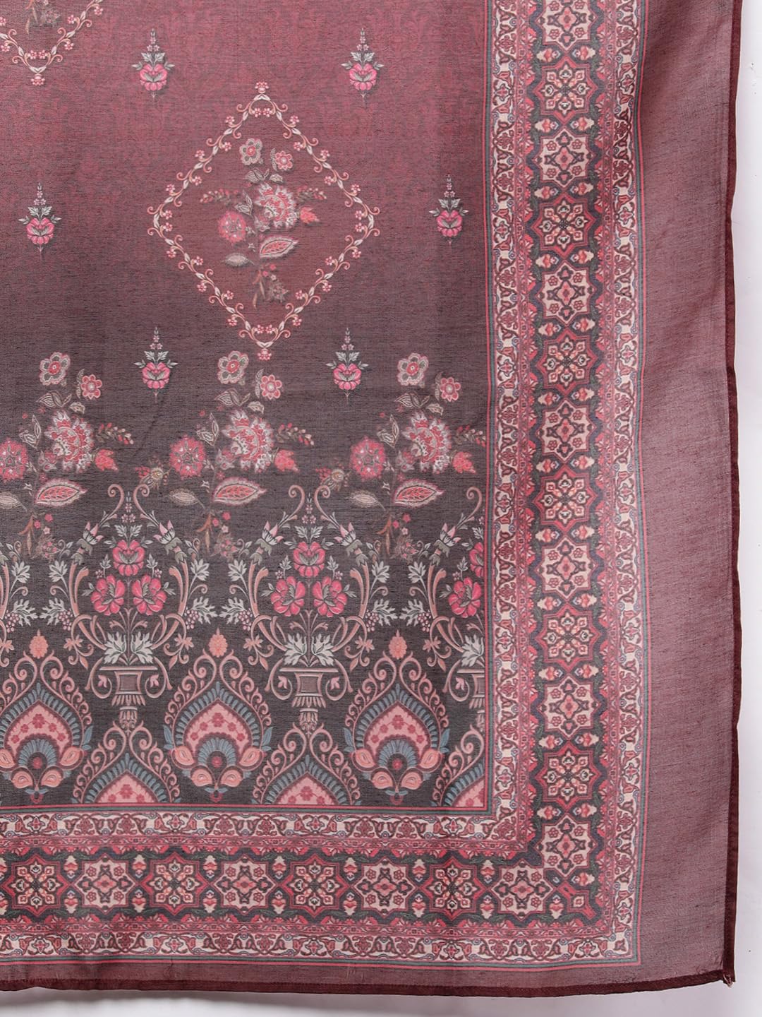 Libas Womens Printed Crepe Straight Kurta With Trousers and Dupatta