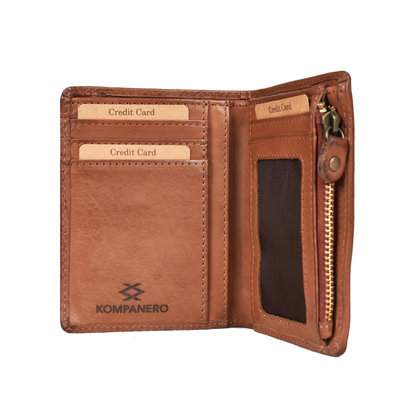 KOMPANERO Genuine Leather Wallet (C-12647-COGNAC)