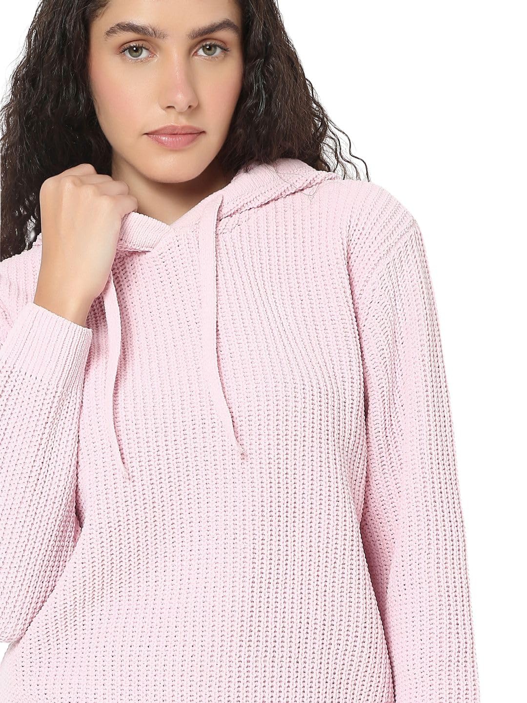 VERO MODA Women's Regular Fit Pink Sweater