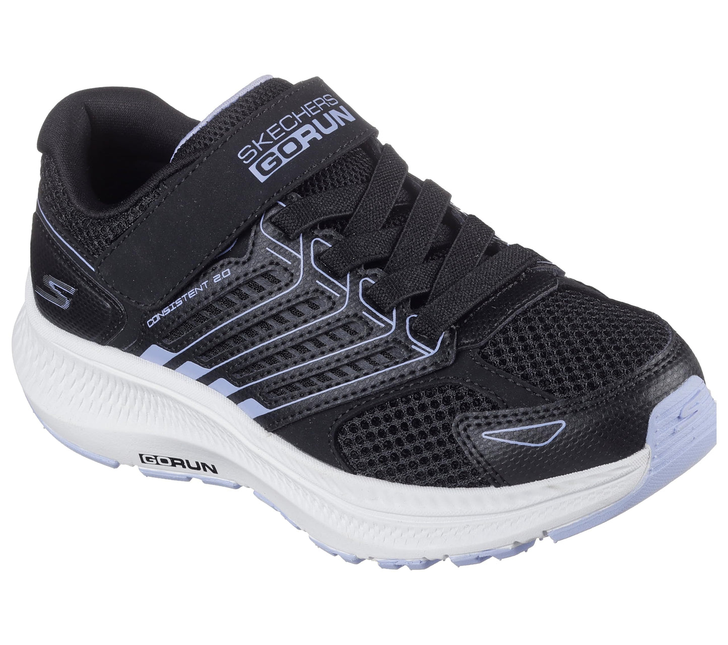 Skechers Girls GO Run CONSISTENT 2.0 - RUNNI Black Velcro Casual Sneakers