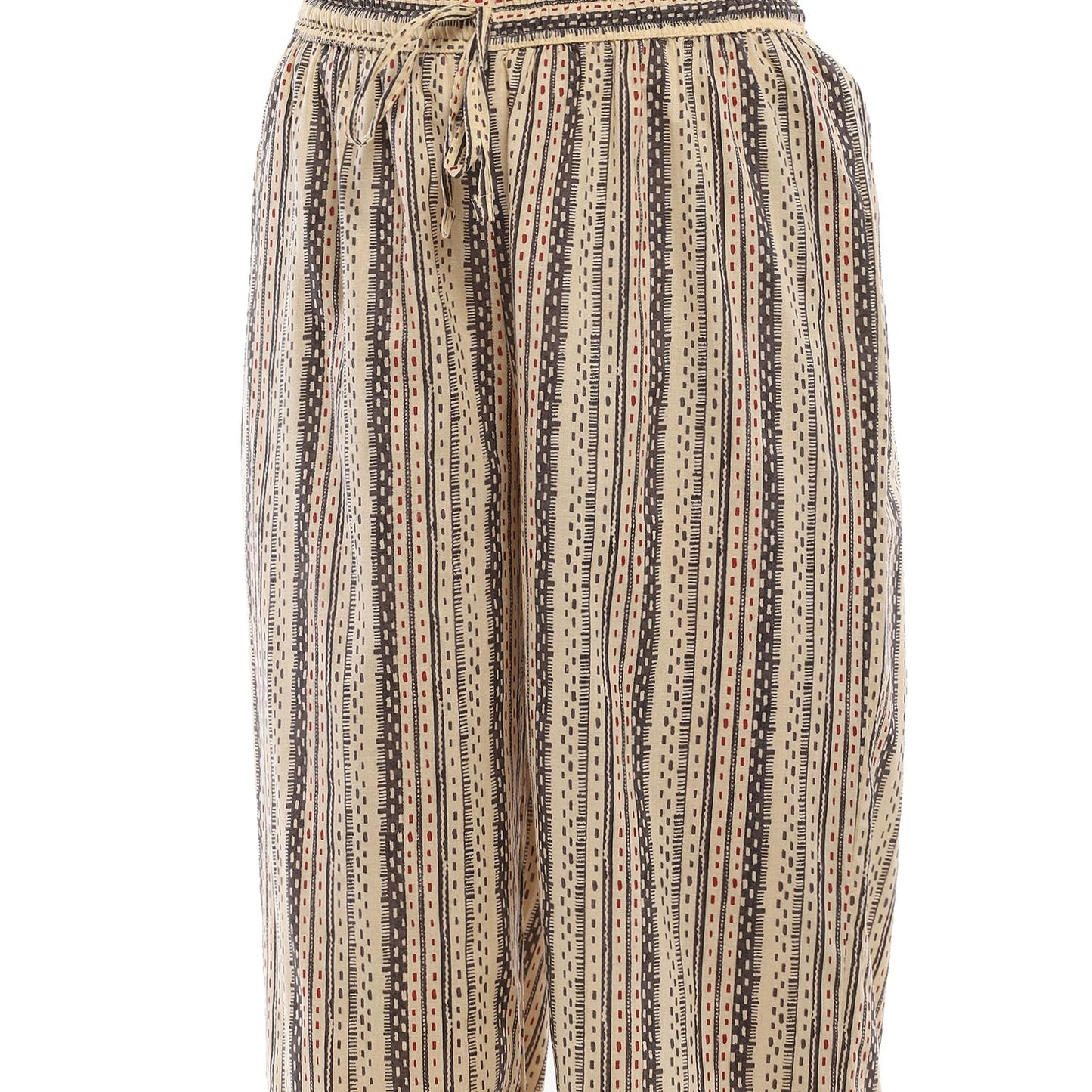 BIBA Women's Beige Cotton Anarkali Suit Set (SKD9727SS24BEG