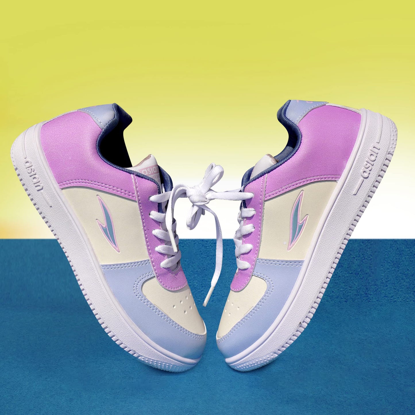 ASIAN Women's Trendy-21 Casual Sneaker Colour Changing Shoes With Extra Cushion Lightwight Lace-Up Shoes For Women's & Girl's, White - 8 UK