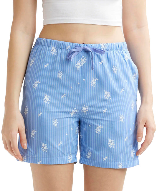 Jockey Women's Shorts (RX15_Iris Blue Assorted Checks_M)(color may vary)
