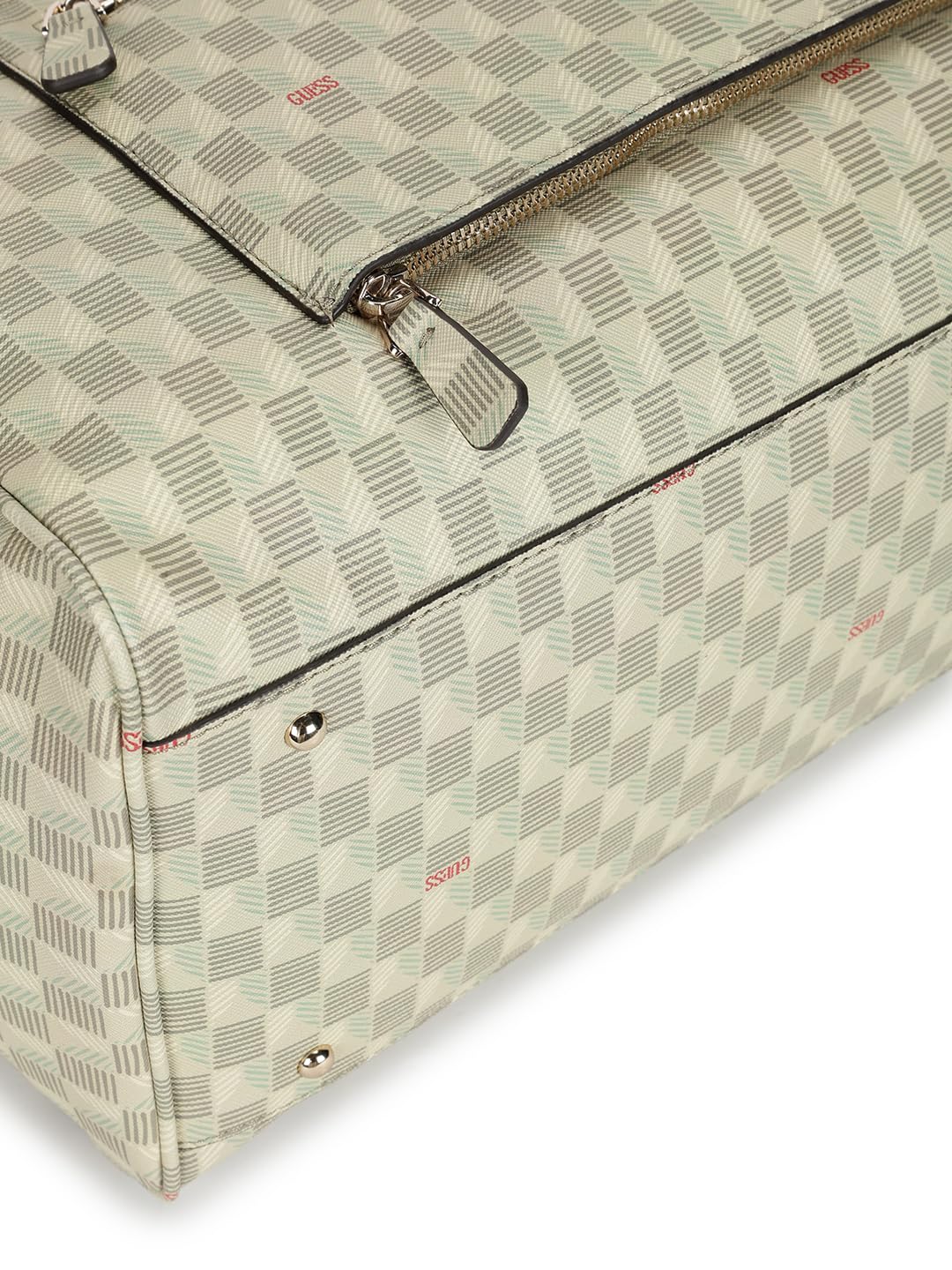 GUESS Sage Logo Checkered Carryon Large Tote Bag With Detachable Coin Pouch