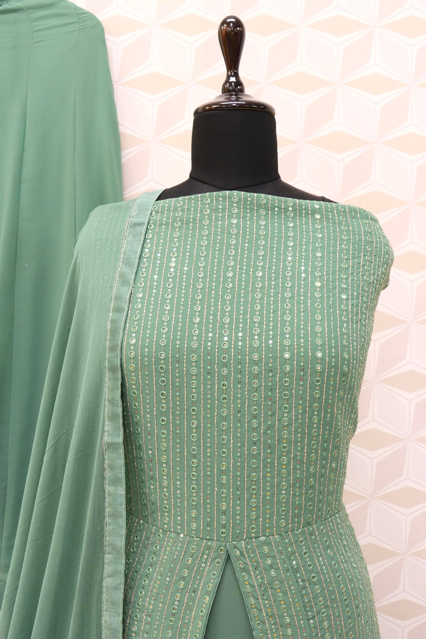 RUDRAPRAYAG Women Maxi Gown Green