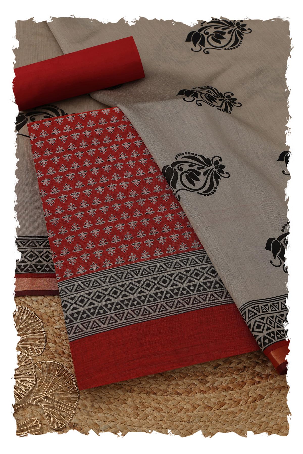 Soch Womens Maroon Maheshwari Silk Ethnic Motifs Dress Material
