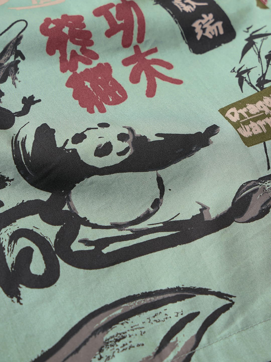 The Souled Store Kung Fu Panda: Warrior Men and Boys Elastic Waistband Green All Over Printed Cotton Regular Fit Lightweight All-Season Lounge Pyjamas