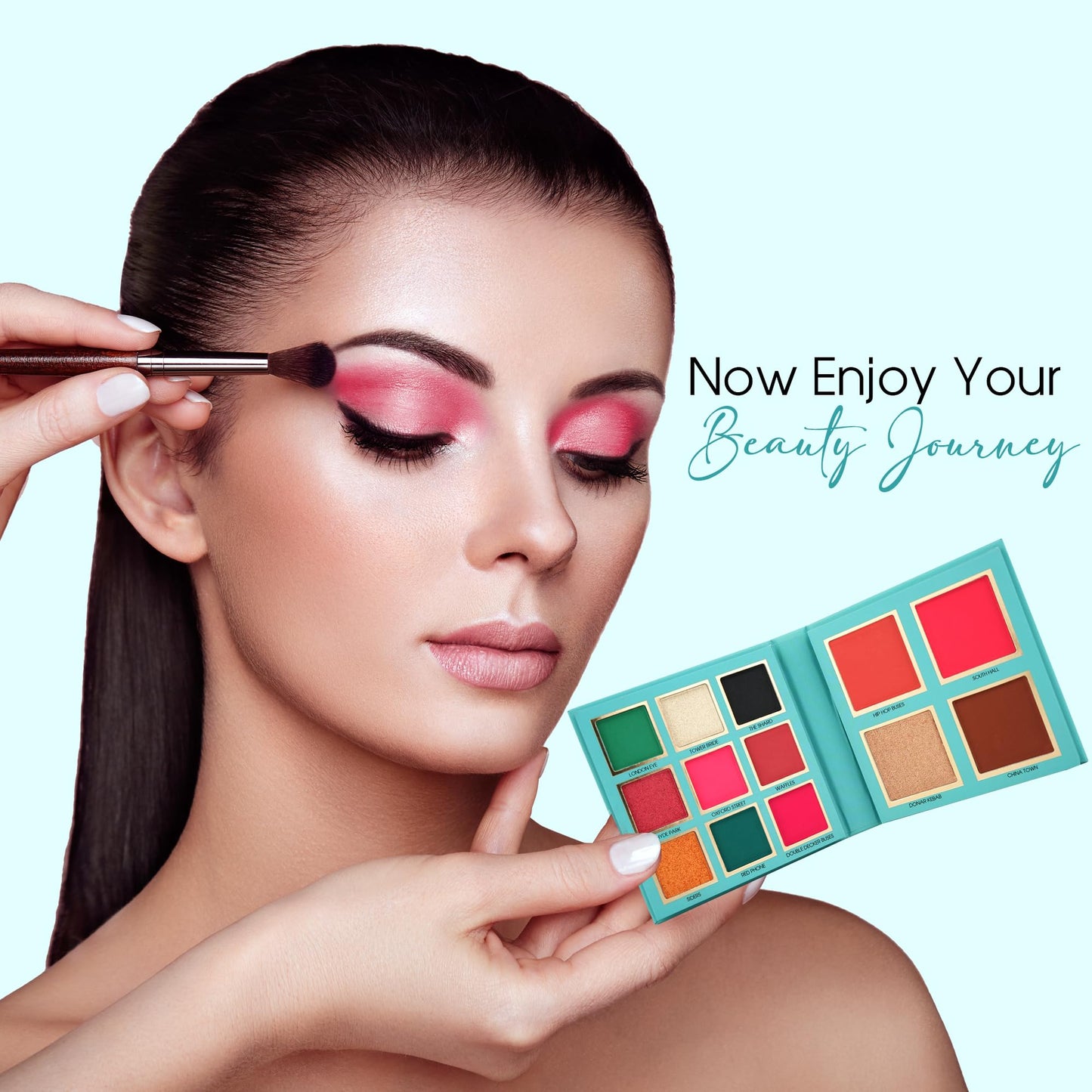 Colors Queen Country Obsession Eyeshadow Palette – London, 21.5g | 9 Highly Pigmented Eyeshadow Palette with 2 Blusher, 1 Highlighter & 1 Bronzer | Matte & Shimmery Finish