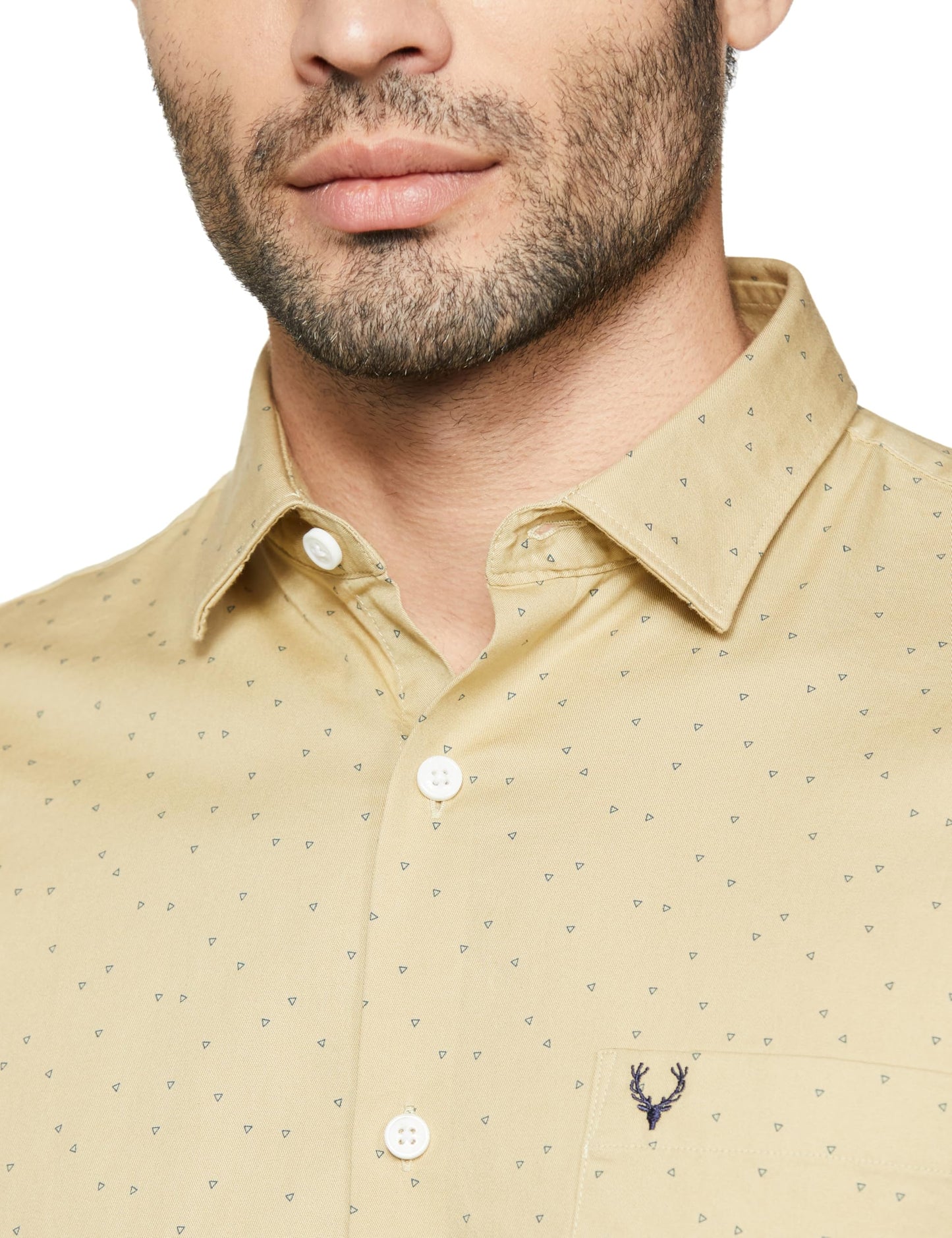 Allen Solly Men's Slim Fit Shirt (ASSFQSPPE24095_Beige