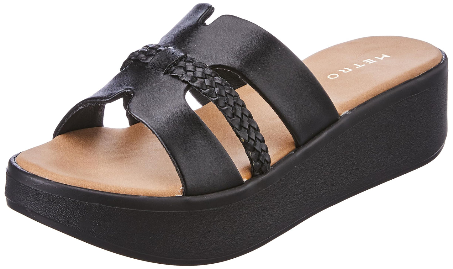 Metro Women Black Synthetic Sandals - EU/38 UK/5-34-60