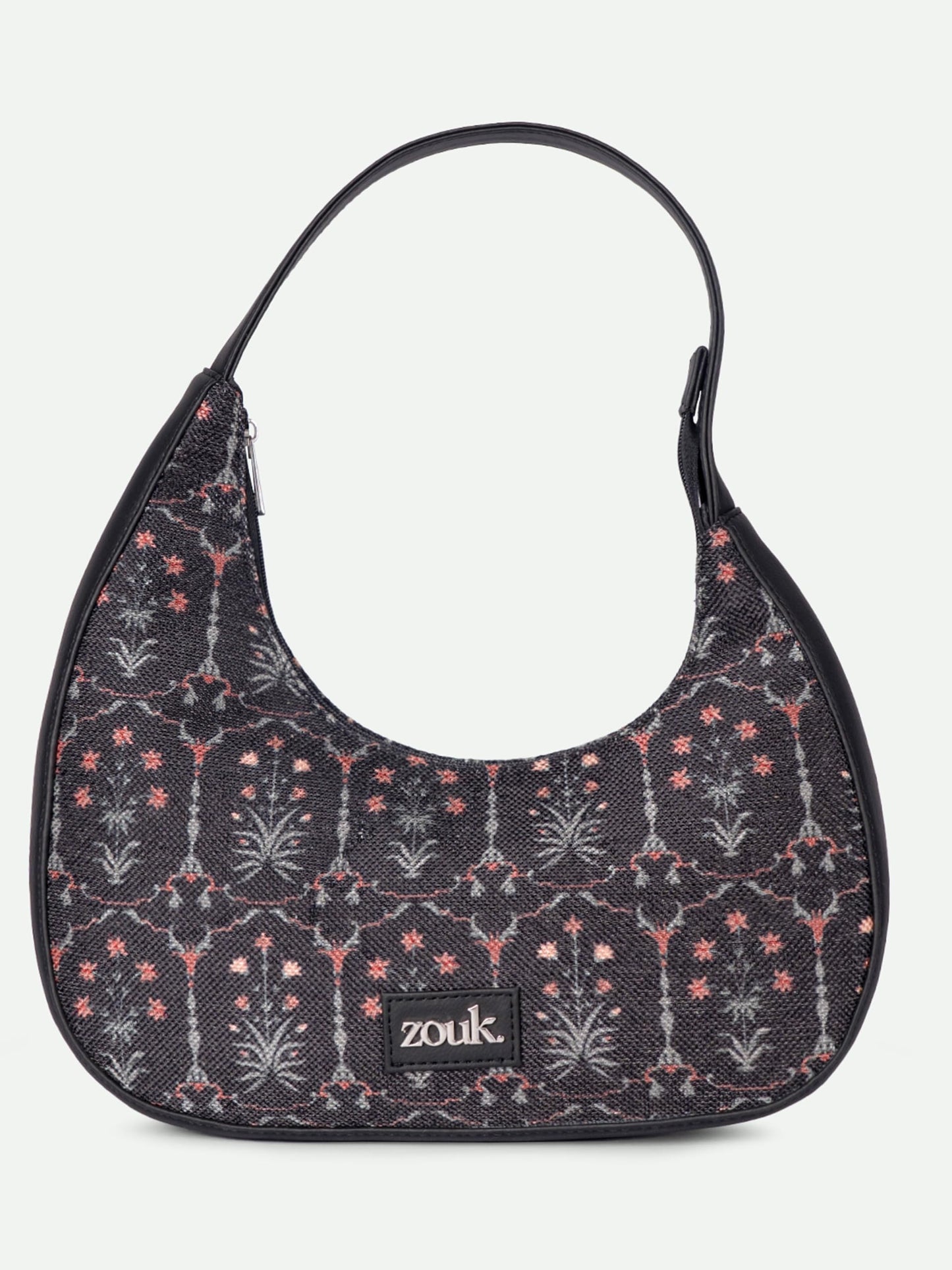 ZOUK Small Shoulder Bag | Vegan Leather Evening Bag for Women with Shoulder Strap, Zip Closure & Water-Resistant Lining | Stylish Handcrafted Purse | Taj Guldasta