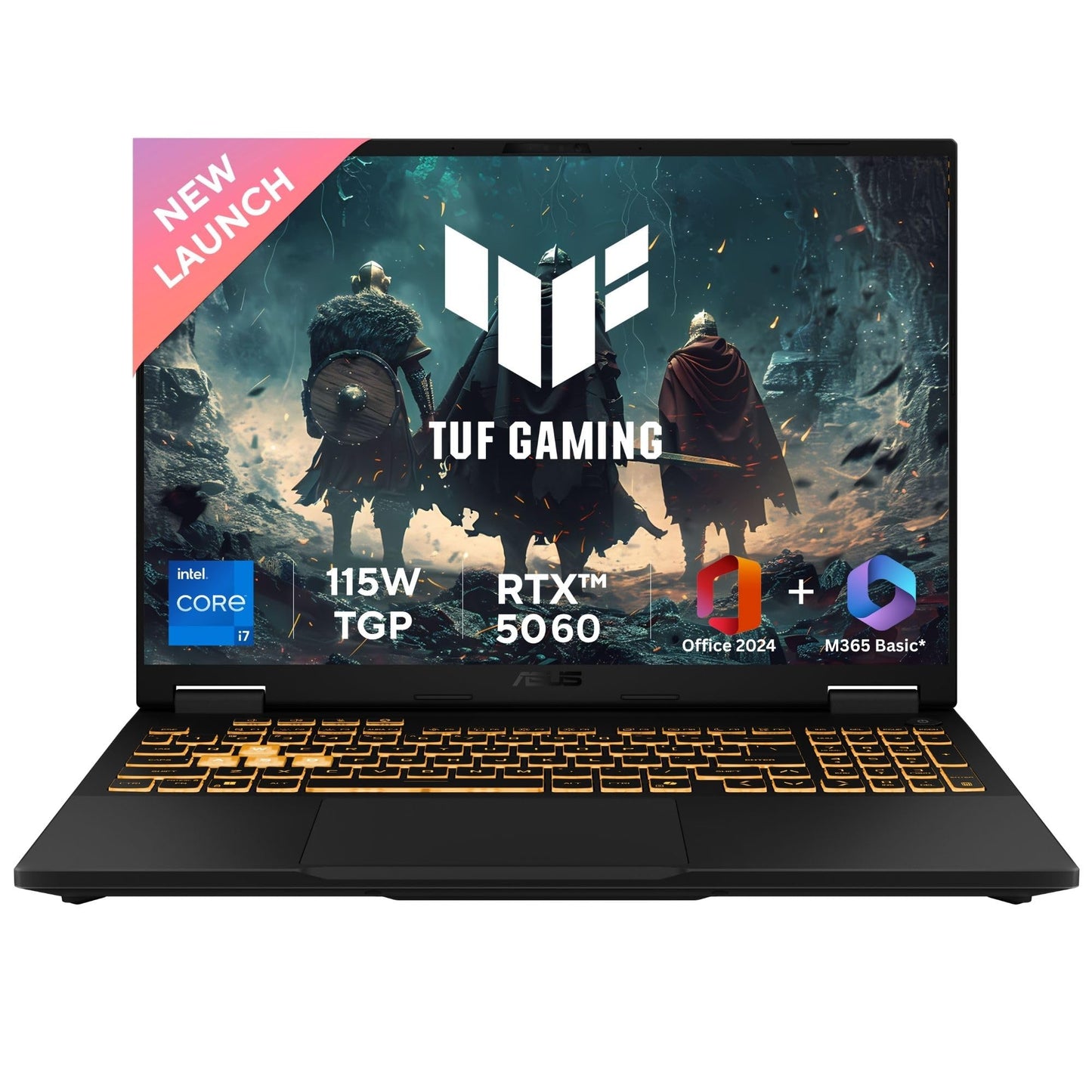 ASUS TUF F16, 14th Gen, Smartchoice,Intel Core i7 14650HX, Gaming Laptop(RTX 5060-8GB/16GB/1TB /FHD+/16"/165Hz/90WHrs/Windows 11/M365 Basic (1Year)*/Office 2024/Jaeger Gray/2.2 Kg) FX608JMR-RV049WS