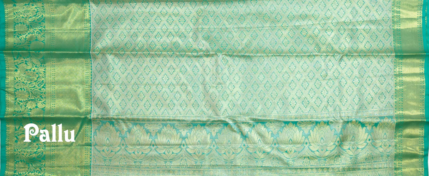 VFCollections Women's Kanchipuram Silk Pure Pattu Sarees With Blouse