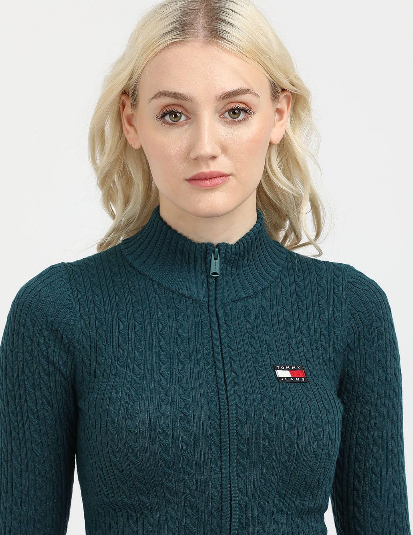 Tommy Hilfiger Womens Green Color Sweater S