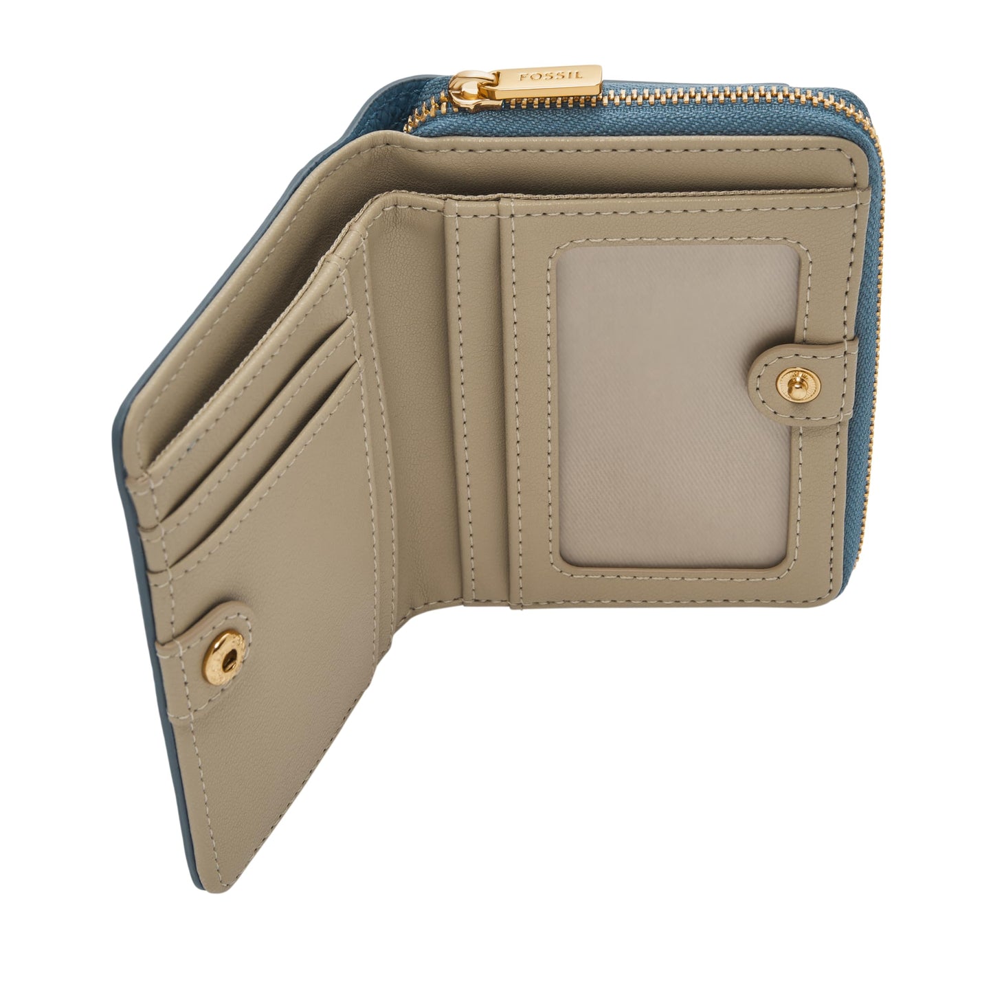 Fossil Leather Women Logan Blue Wallet SL7923106